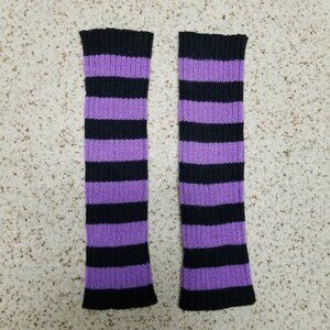 VampireFreaks Black and Purple Striped Arm and Leg Warmers